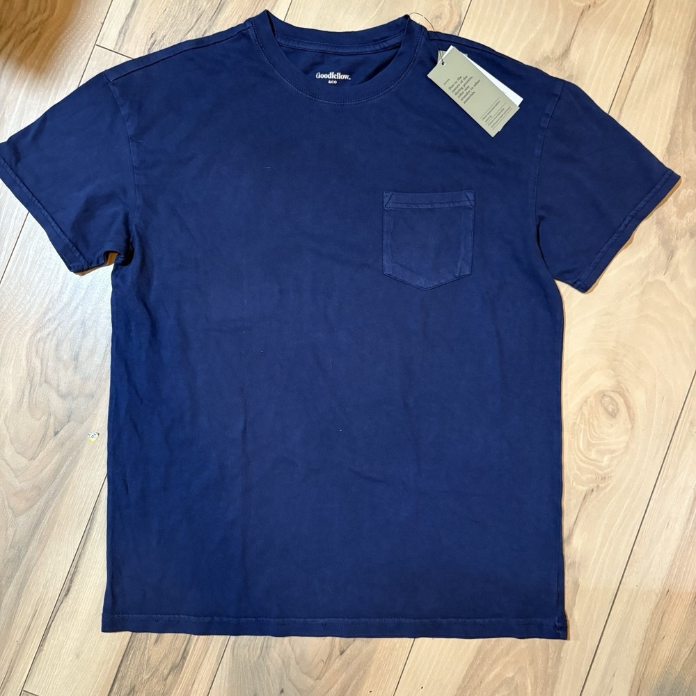 Goodfellow Men's T-Shirt Medium Short Sleeve Relaxed Fit Pocket Blue NWTs
